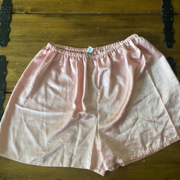 Vintage 90s Y2K Victoria’s Secret Pink Satin Pajamas Shorts Set Women’s Large L - Picture 5 of 9